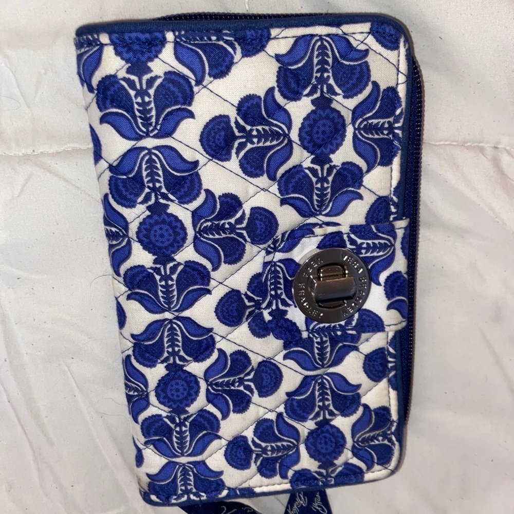 Blue & White Vera Bradley Turnlock Wallet